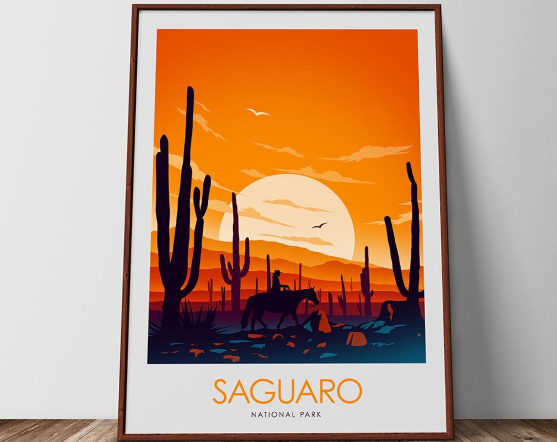 Saguaro National Park Travel Poster, Art Print - Image 2