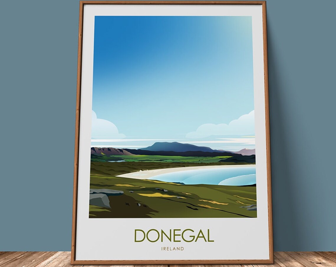 Donegal Ireland Travel Poster, Dunfanaghy and Muckish - Image 2
