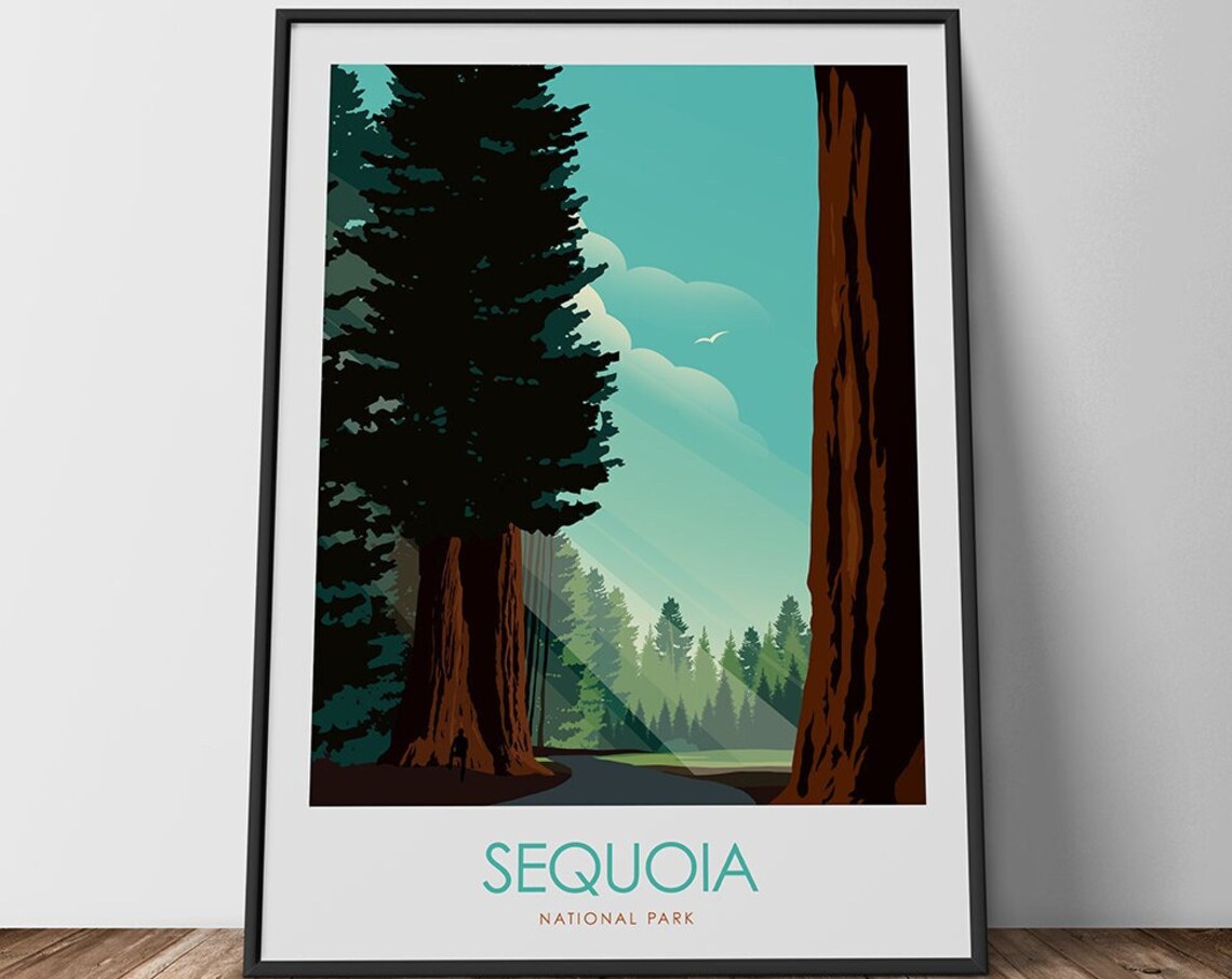 Sequoia National Park Minimalist Travel Poster Print - Image 2