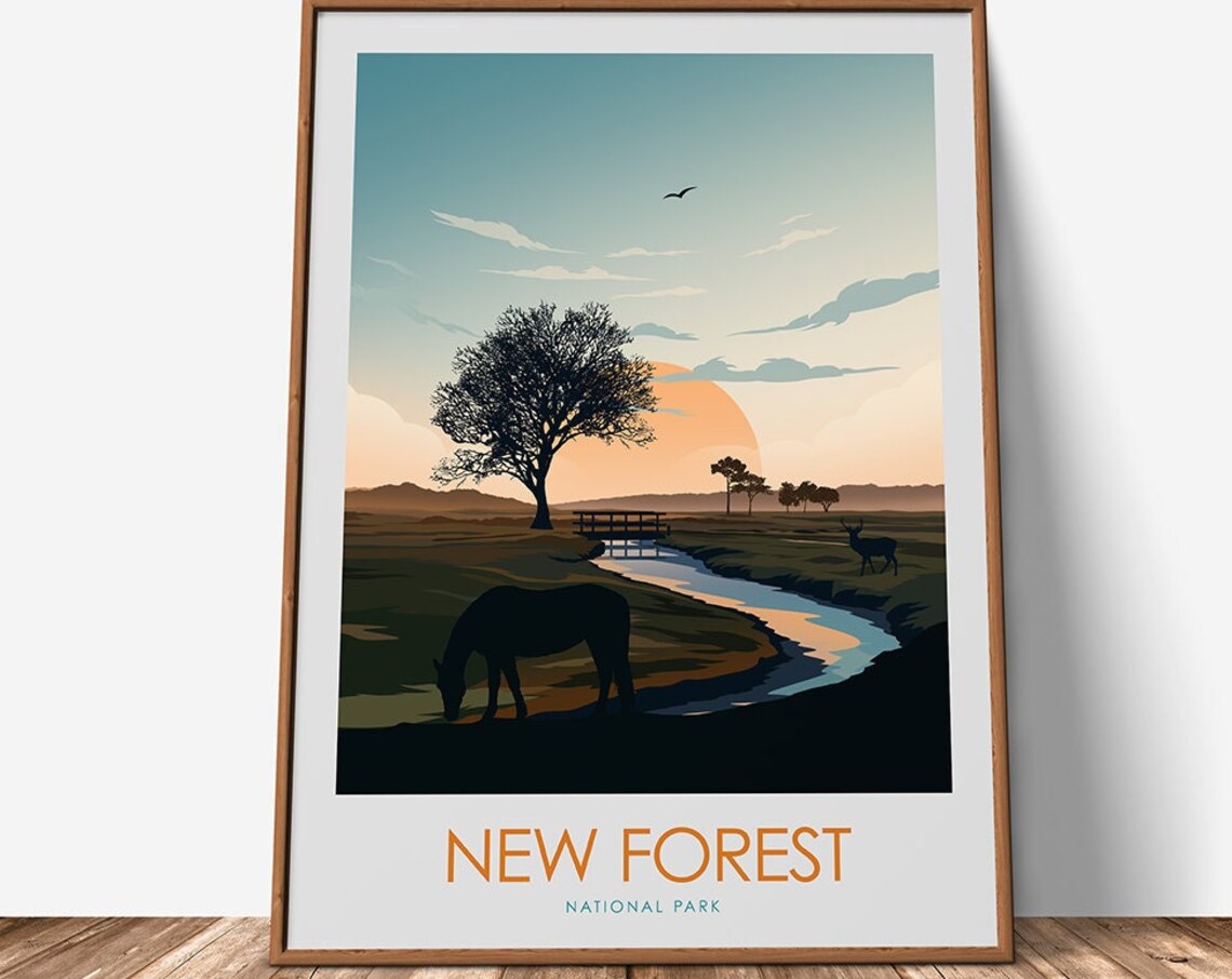 New Forest Horses and Deer, Travel Poster - Image 3