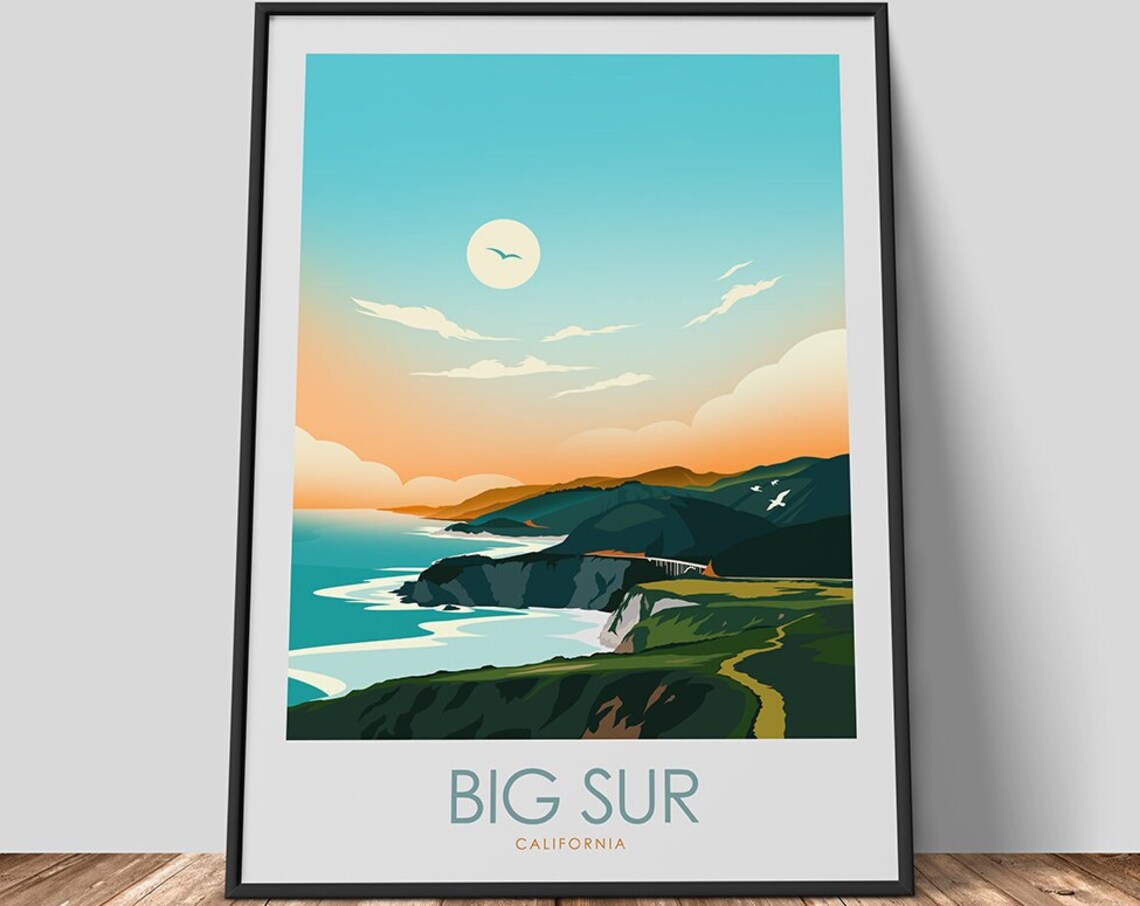 Big Sur California Travel Poster, Art Print - Image 3
