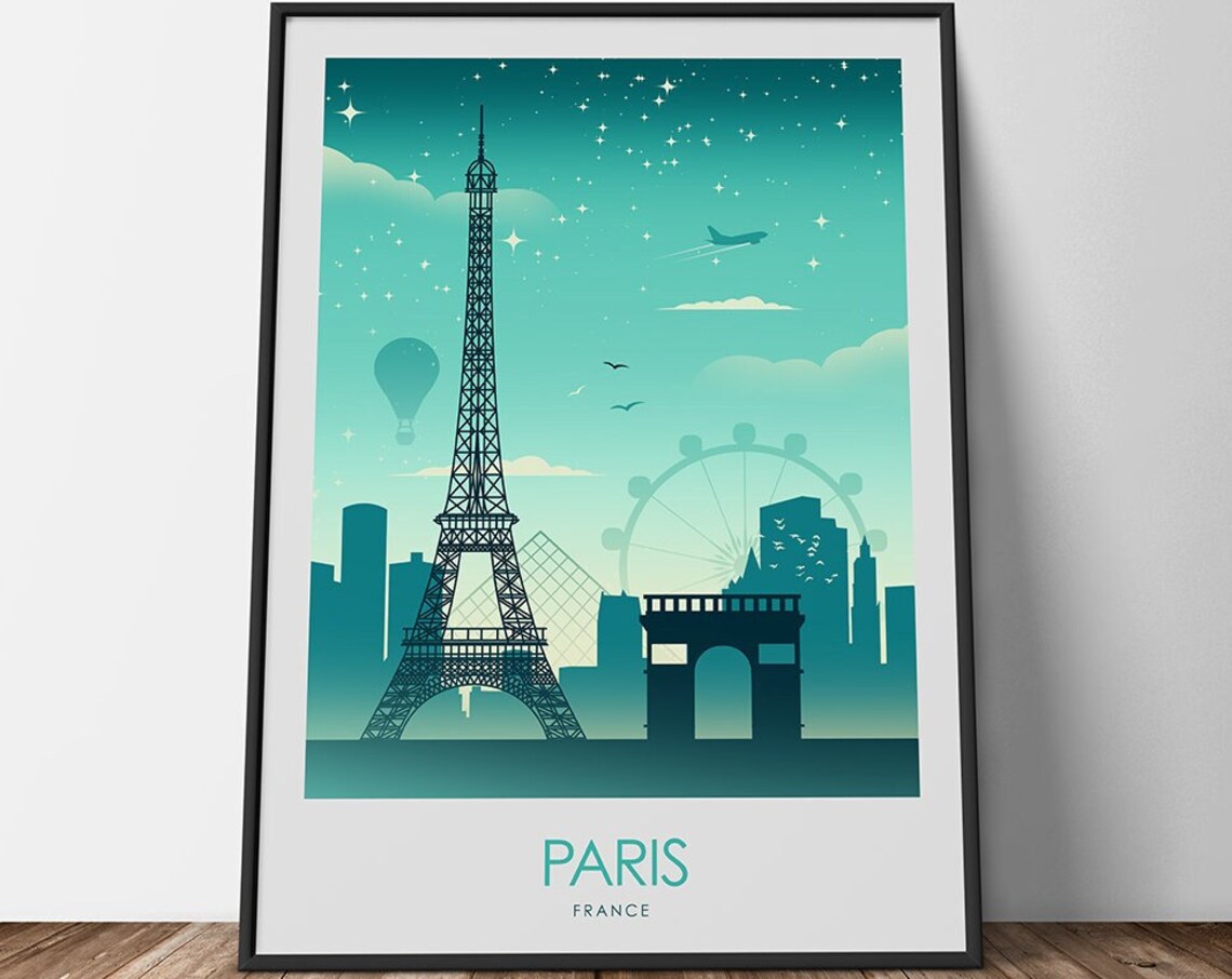 Paris France Travel Poster, Paris Wall Art Print - Image 3