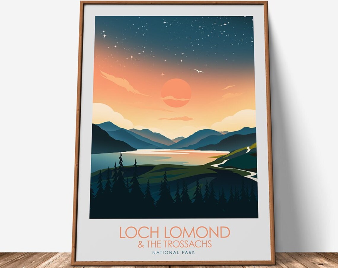 Loch Lomond Travel Poster, Trossachs National Park - Image 2