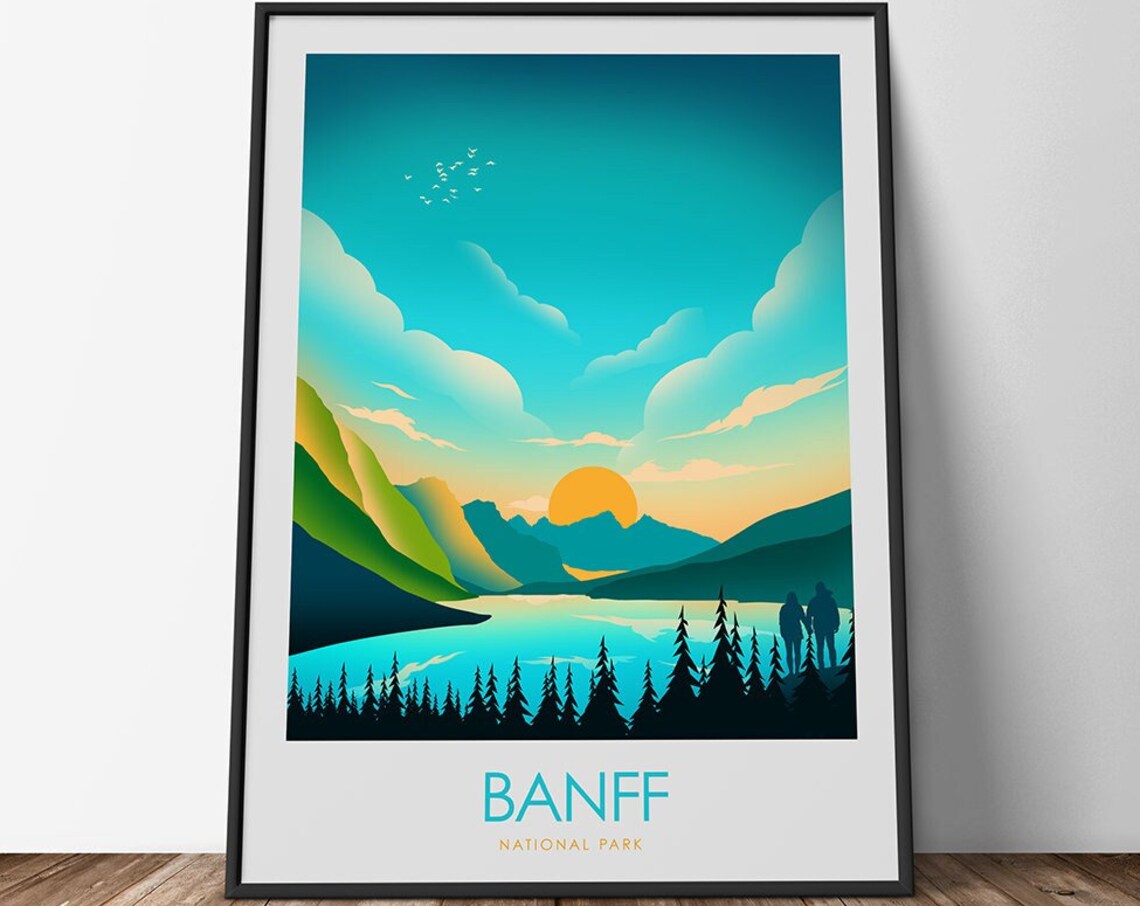 Banff Canadian National Park Travel Poster, Print - Image 3