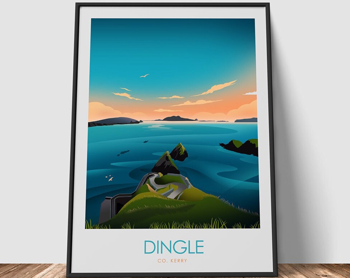 Dingle Dunquin Pier Travel Poster, Kerry Ireland - Image 2