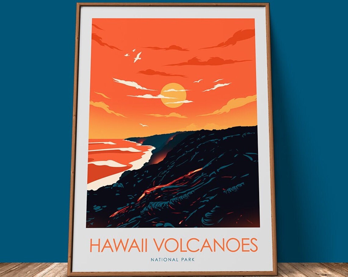 Hawaii Volcanoes National Park Travel Poster Art Print - Image 2