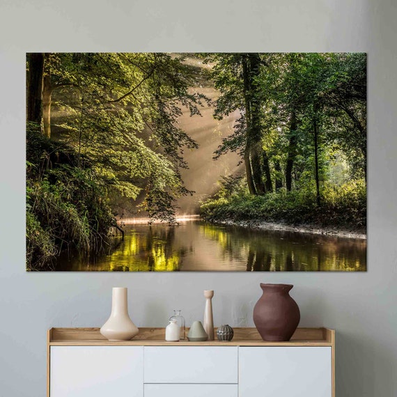 Forest Wall Art Landscape Art View Artwork Green Wall Decor Tree Wall Art Art 3d Glass Art Forest Wallpaper Home Wall Decor