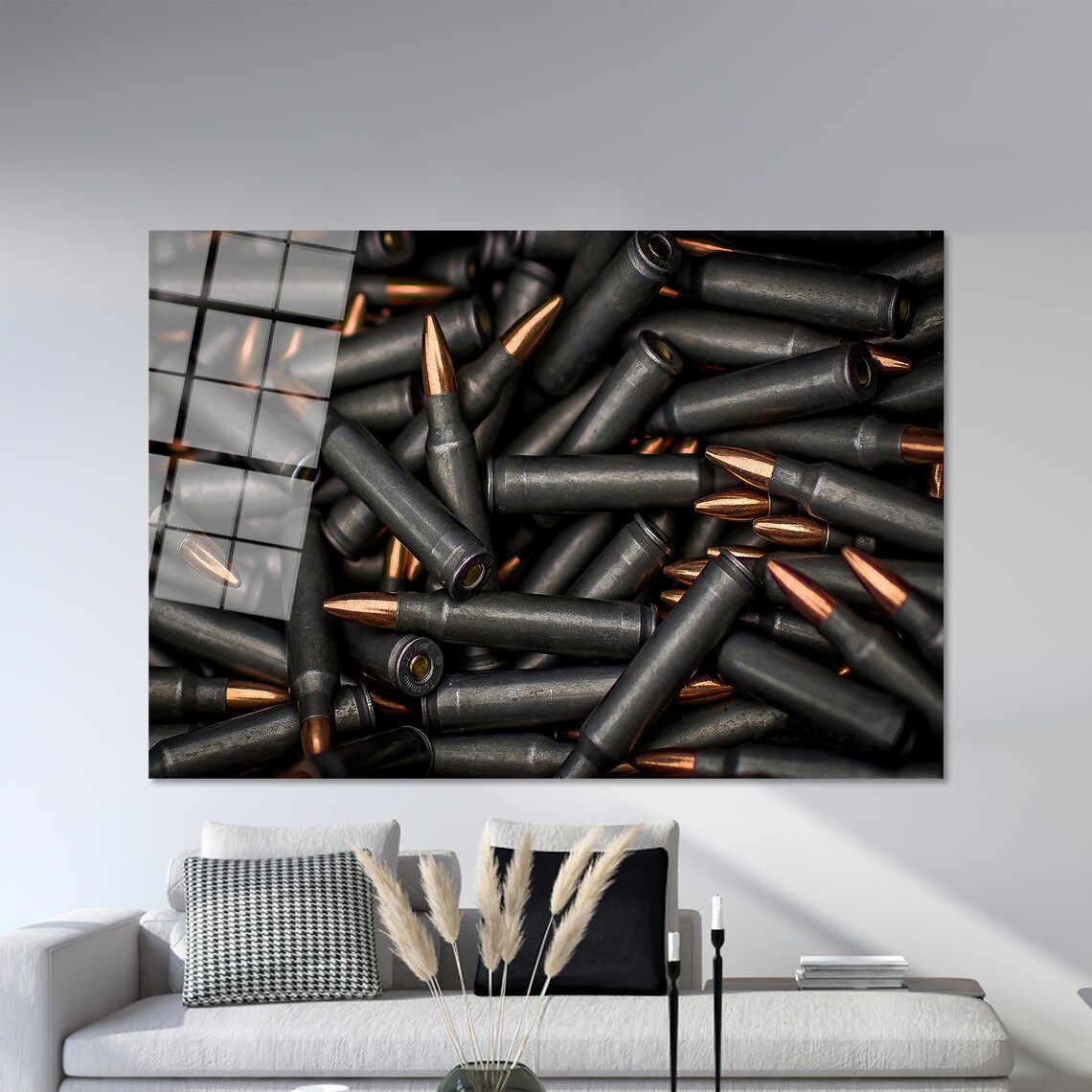 Bullet Art Army Poster, Black Wall Art Poster Print - Image 2