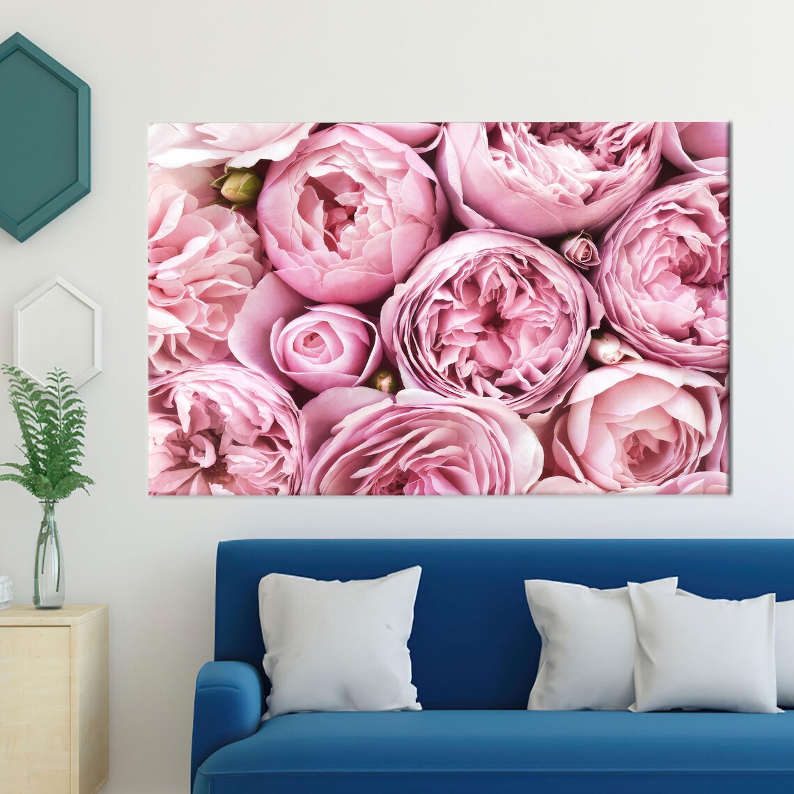 Lush Pink Peony Blossoms Filling The Entire Frame Floral Poster