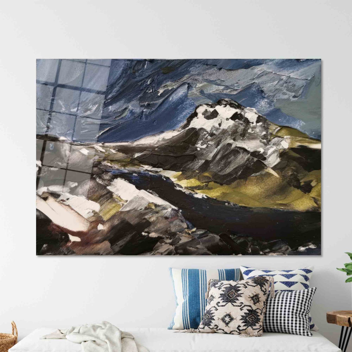 Abstract Mountain Art Mountain Landscape Art Mountain Wall Art Modern Printing Art 3d Glass Art Mountain Wallpaper Home Decor - Image 2