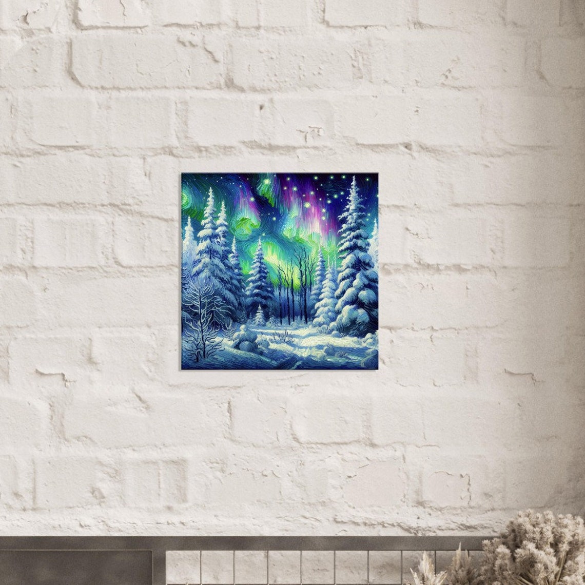 Arctic Glow Van Gogh Style Oil Painting Print Impressionism Living Roombedroom Wall Prints Housewarming Gift - Image 2