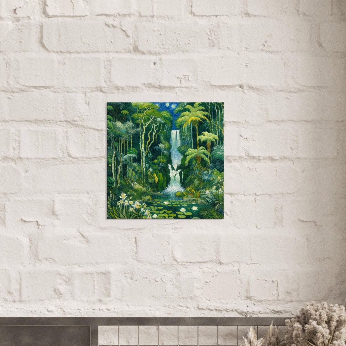 Van Gogh Inspired Verdant Cascade Oil Painting Print Impressionism Living Roombedroom Wall Prints Housewarming Gift - Image 2
