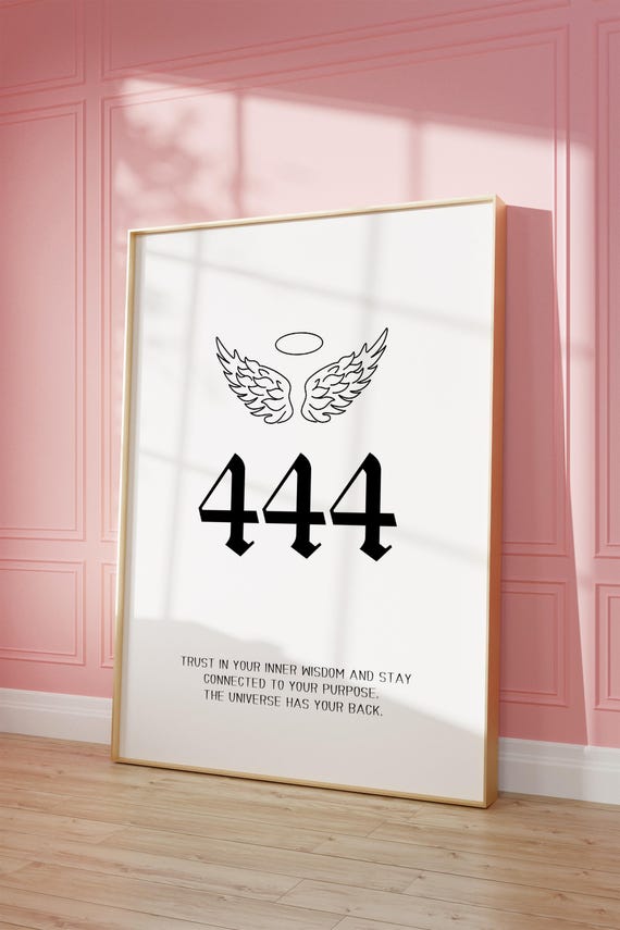 Angel Number 444 Poster Spiritual Wall Art Digital Download