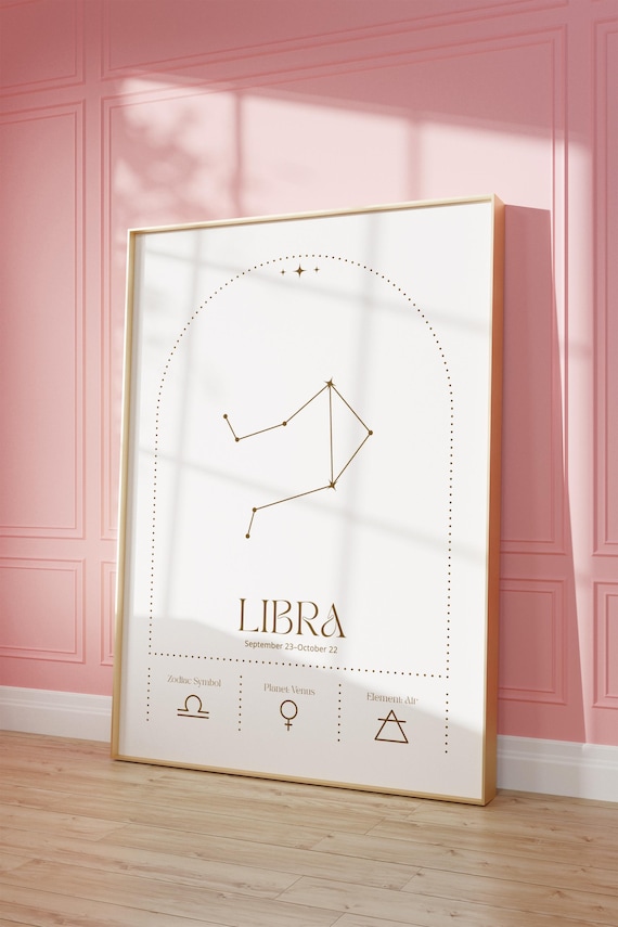 Libra Astrology Poster, Celestial Wall Art Print