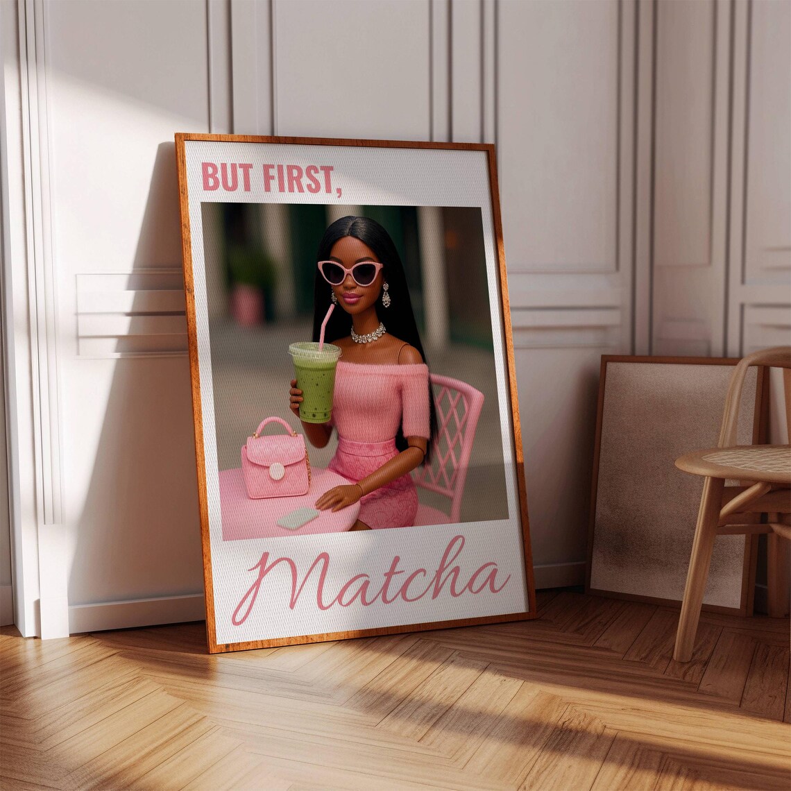 Girly Matcha Retro Art Poster
