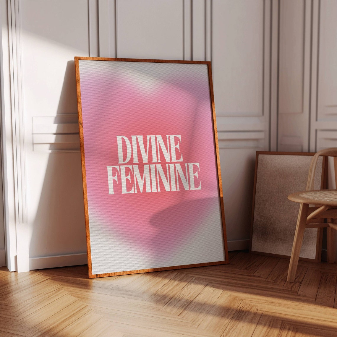 Divine Feminine Pink Gradient Typography Empowering Quote Poster