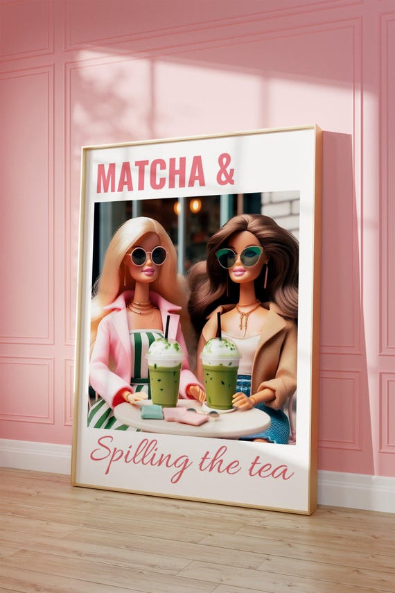 Girly Matcha Poster Bestie Wall Art Digital Download