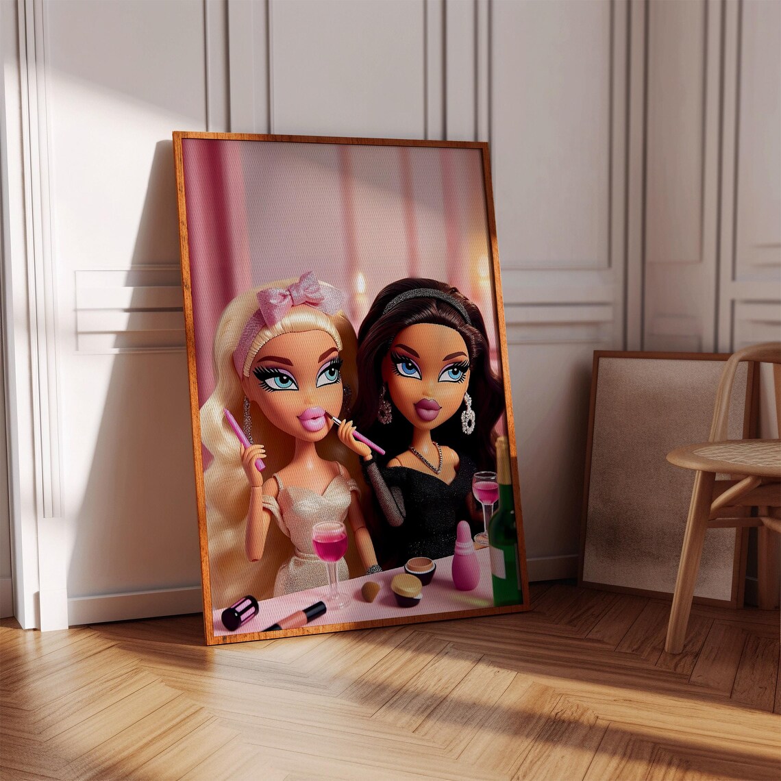Girly Makeup Retro Doll Besties Poster Print