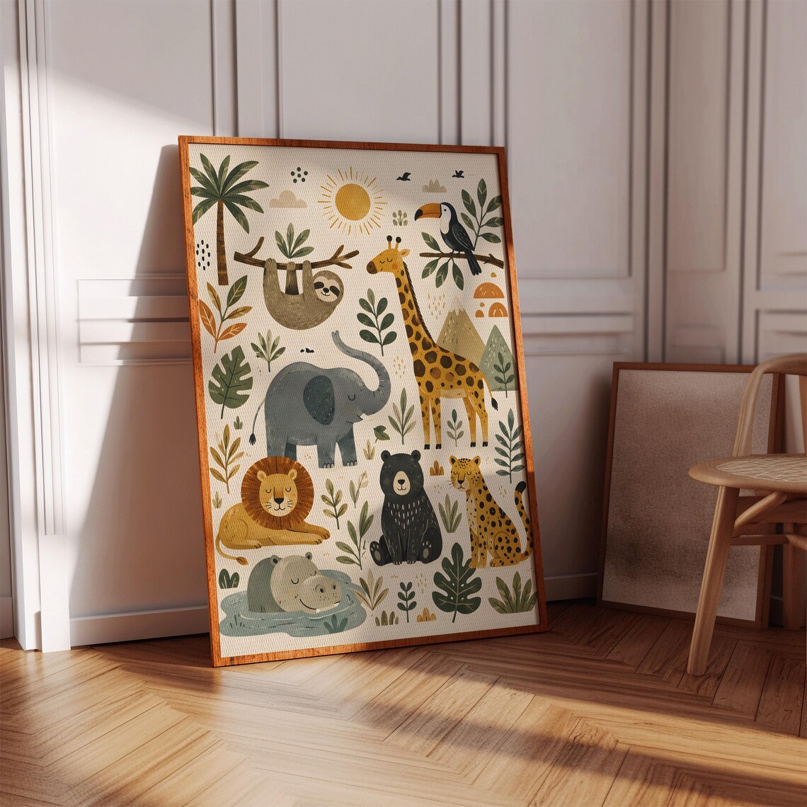 Jungle Animals Nursery Art Print, Safari Kids Room Decor