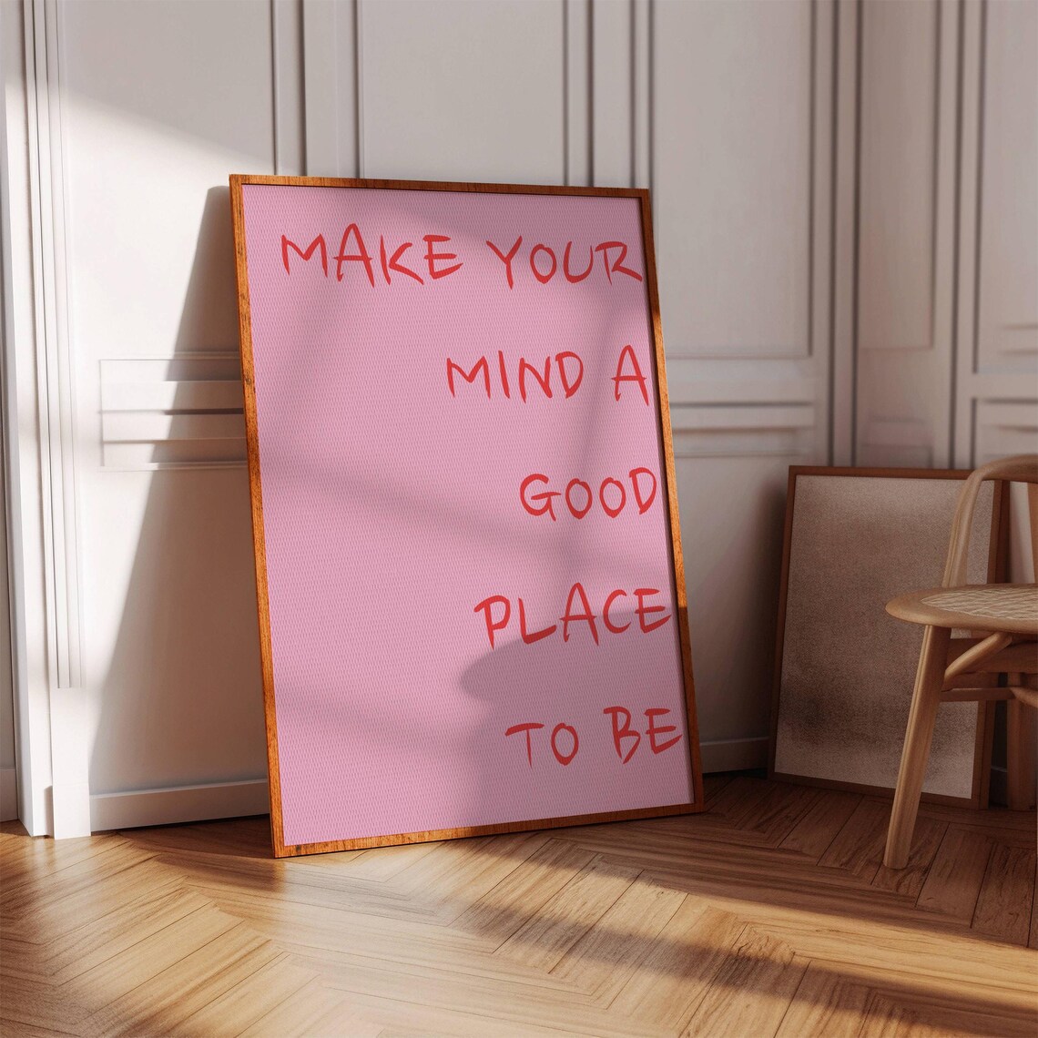 Pink Mindset Quote Poster, Motivational Art Print