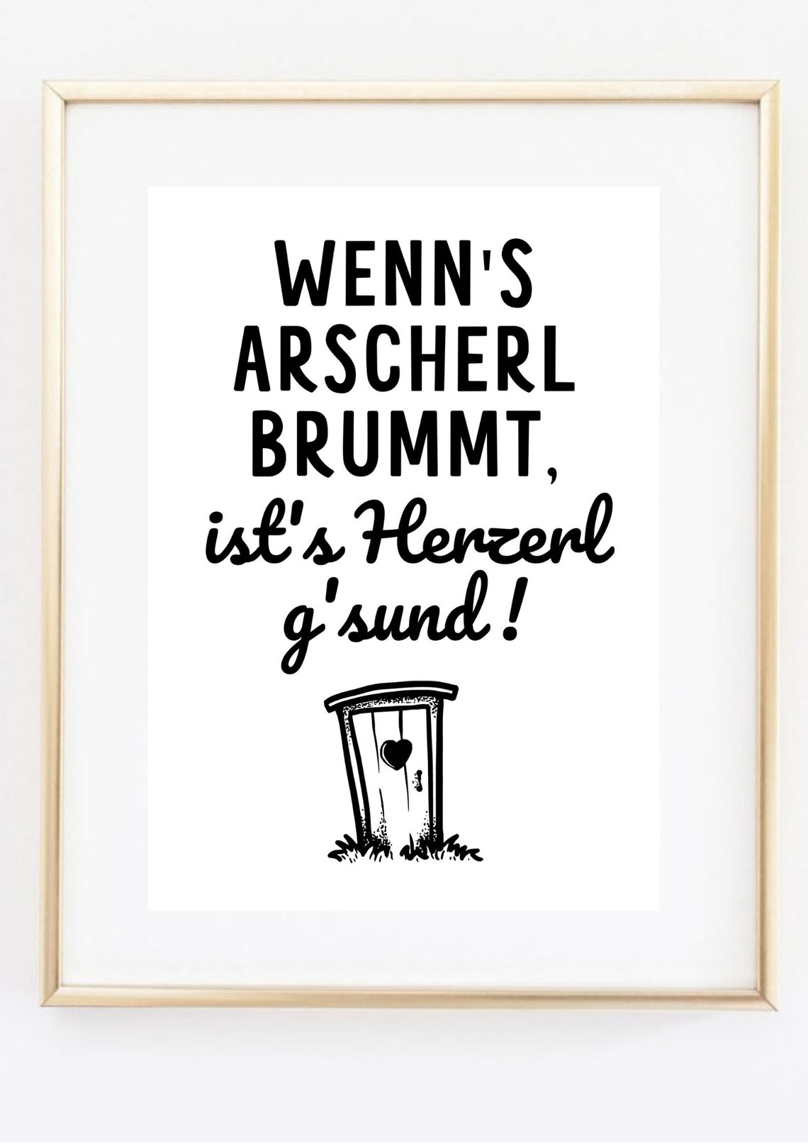 Funny Bavarian Toilet Humor German Dialect Bathroom Sign Poster - Image 5