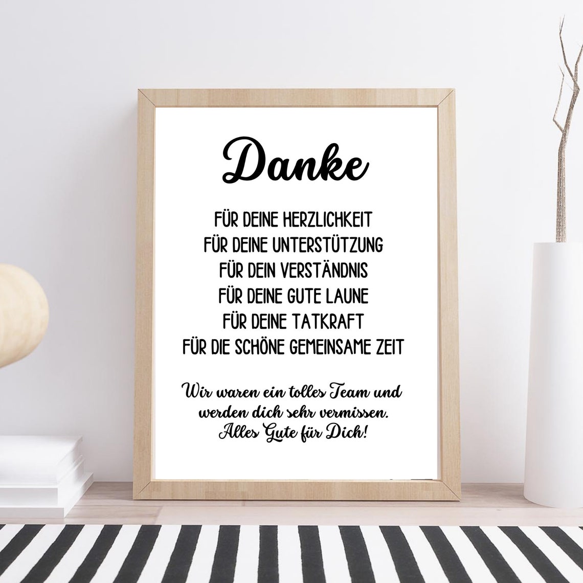 Danke Thank You Colleague Farewell German Appreciation Gift Poster