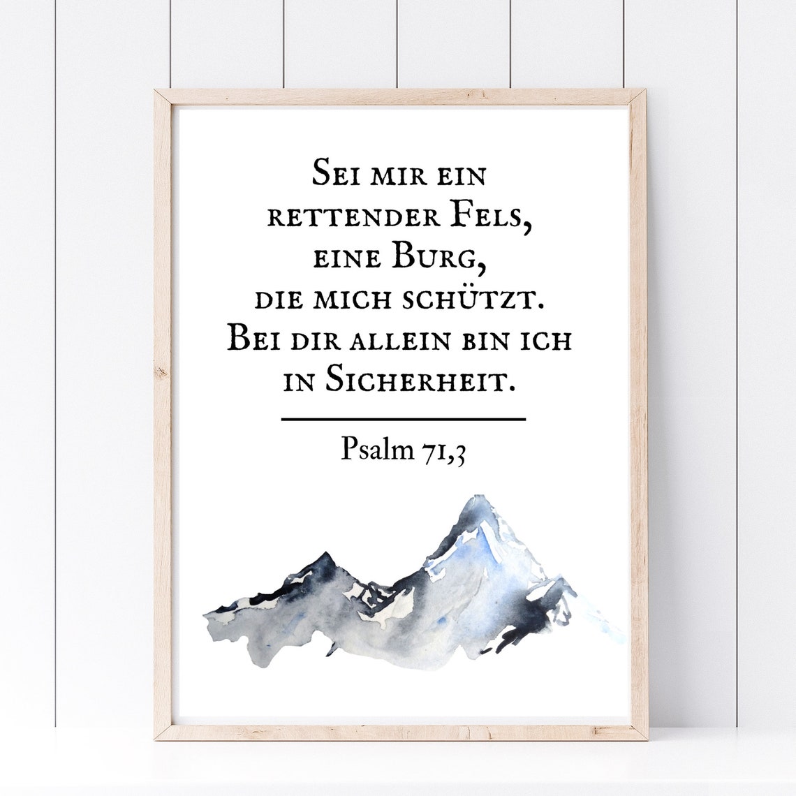 Din A4 Art Print Without Frame Bible Saying Psalm Saving Rock And Castle Bible God Faith Baptism Confirmation Communion Birth Poster
