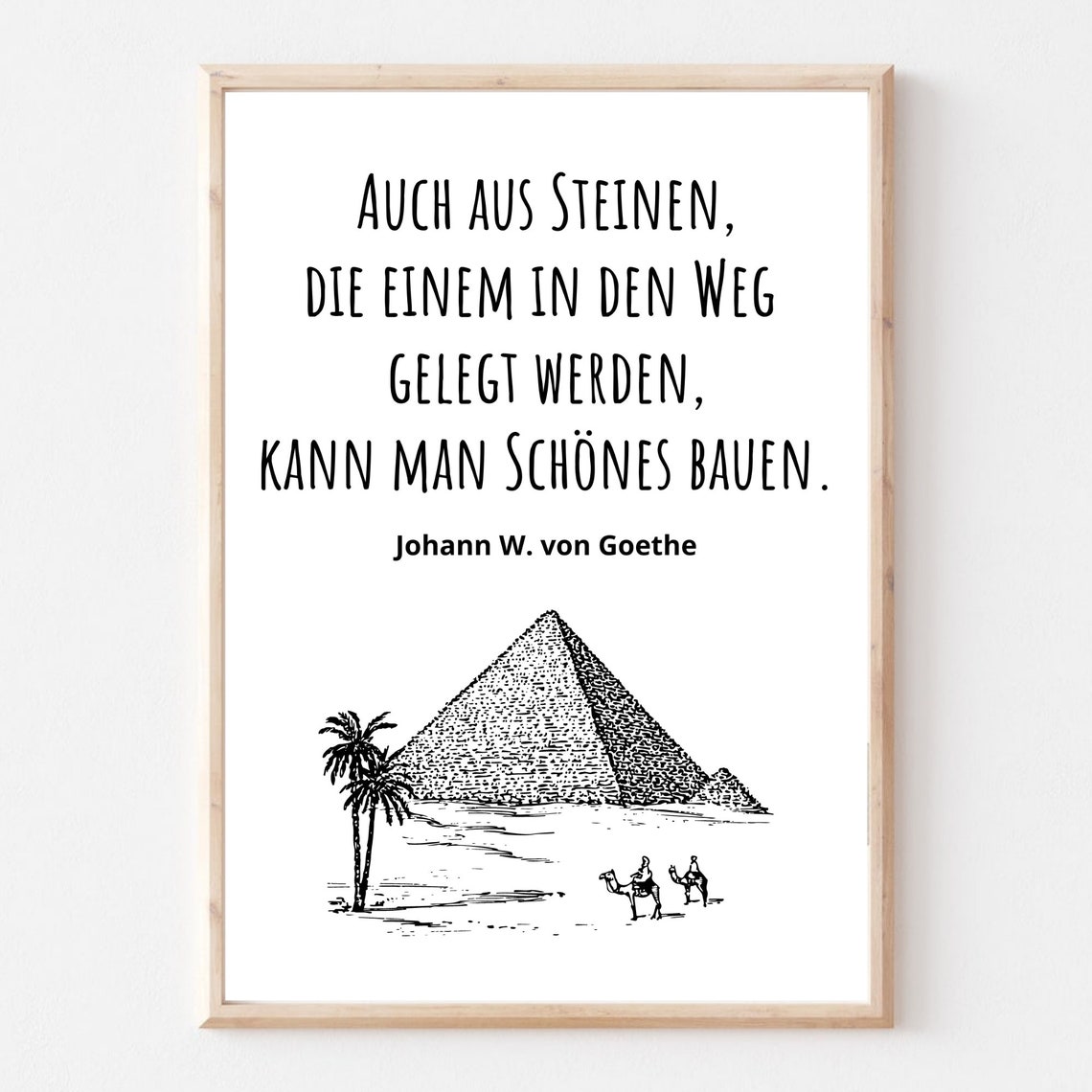 Goethe Quote Beautiful From Stones German Typography Wall Art Print - Image 2