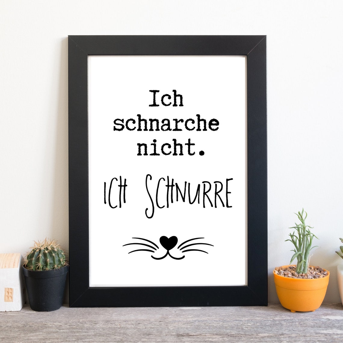 Funny Cat Purr Not Snore German Quote Cat Whiskers Humor Poster