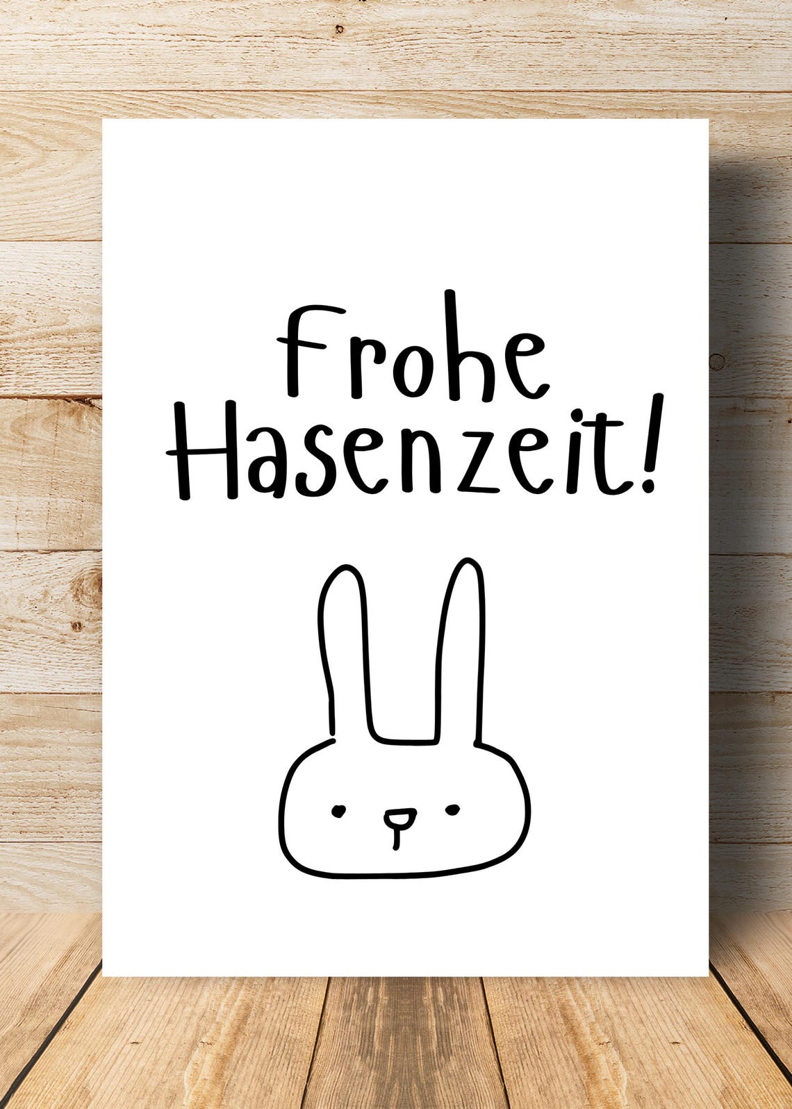 Frohe Hasenzeit Happy Easter Bunny German Quote Cute Rabbit Art Poster - Image 3