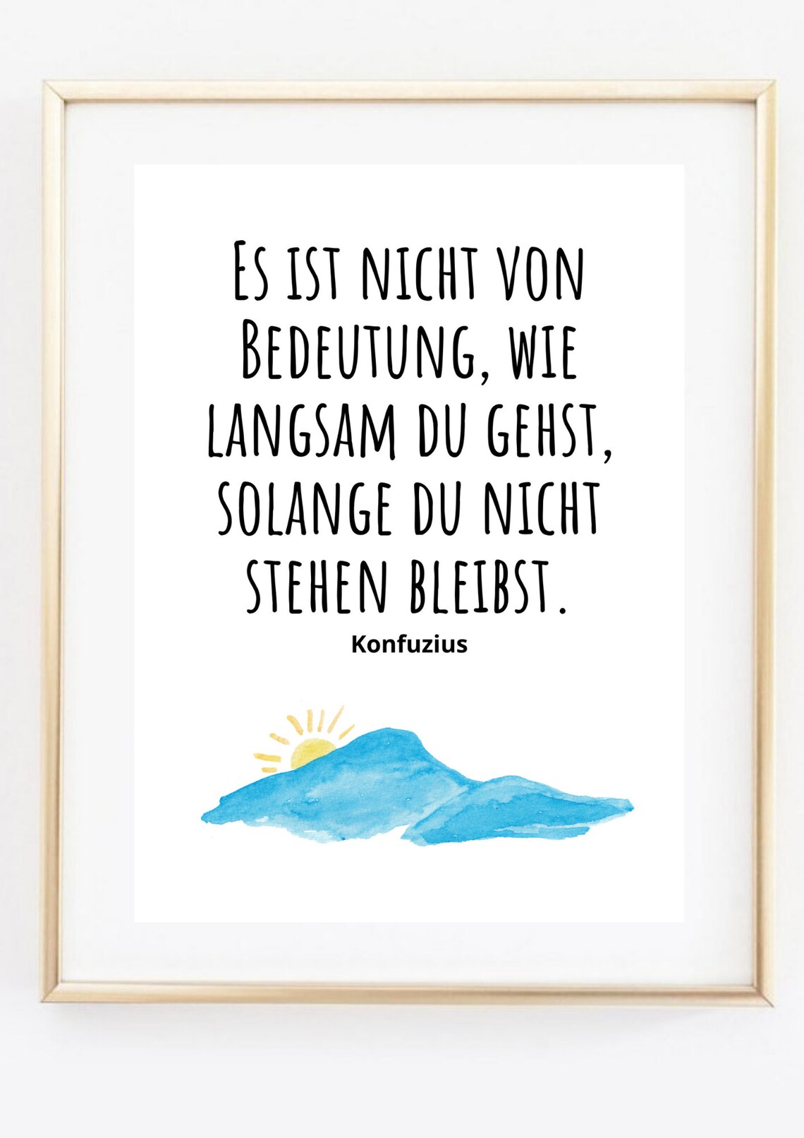 Confucius Quote Keep Moving Forward Watercolor Mountain Motivation Poster - Image 3