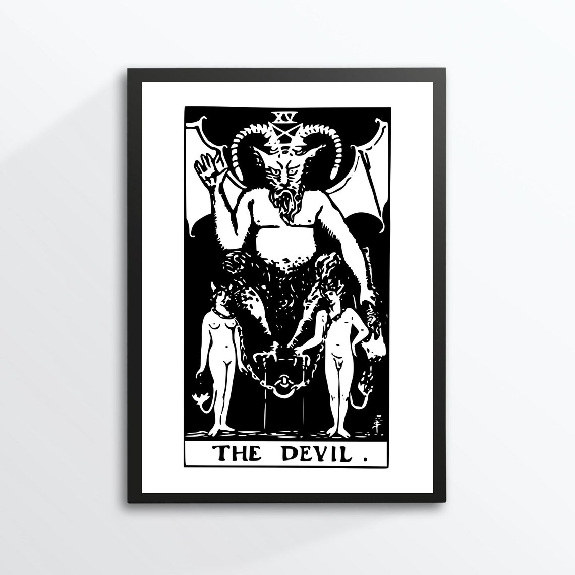 The Devil Tarot Card XV Rider Waite Gothic Occult Dark Art Poster