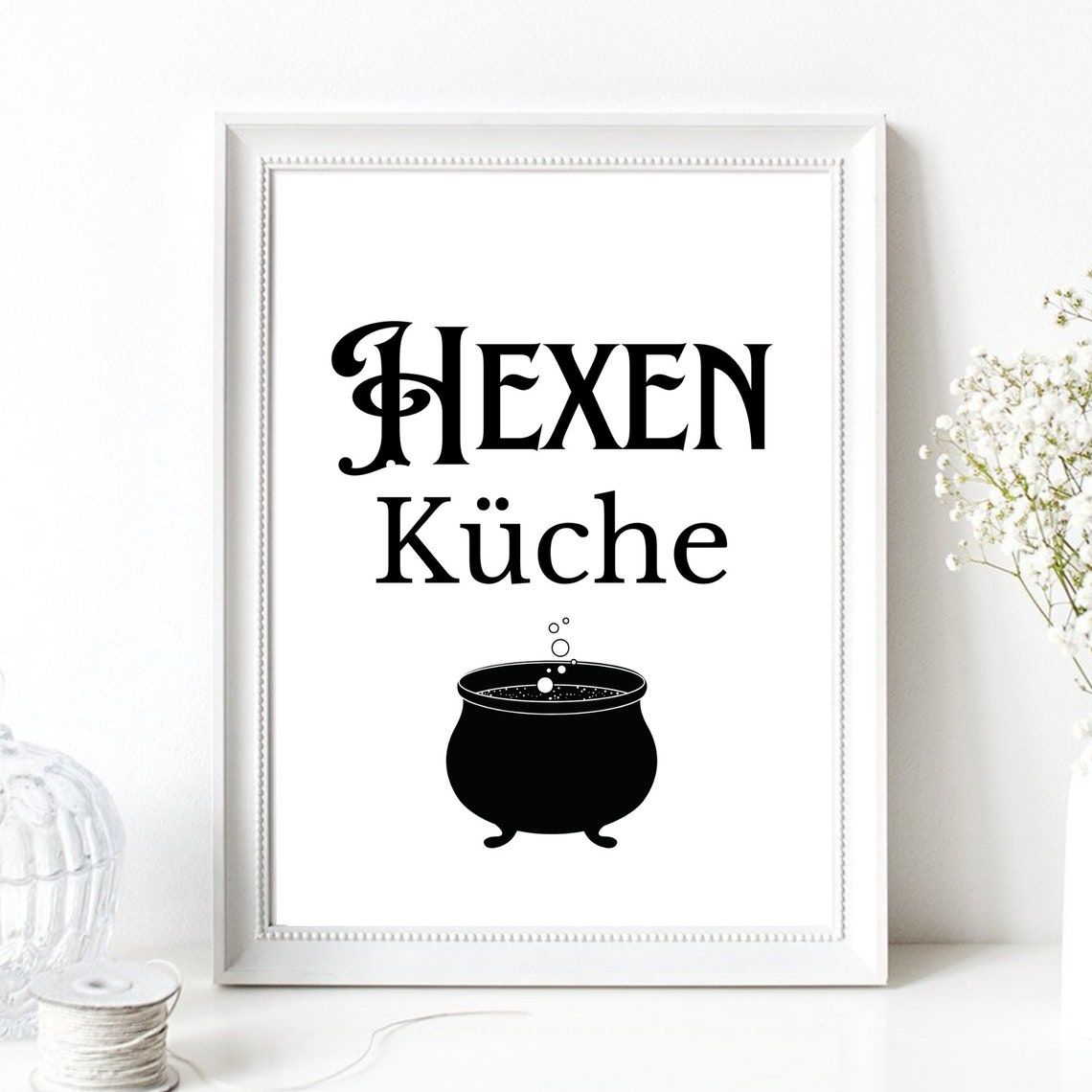 Hexenkueche Witch Kitchen Funny German Quote Cauldron Wall Art - Image 2
