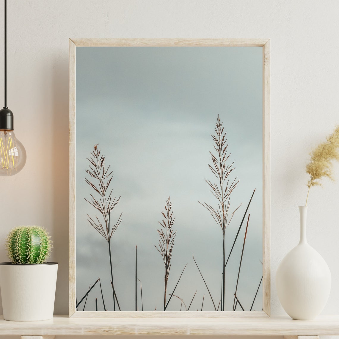 Din A4 Art Print Without Frame Grasses In Front Of Sky Grass Nature Photo Print Poster Image