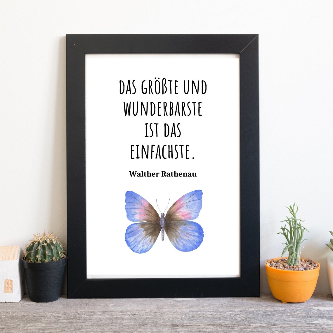 Walther Rathenau Motivational Quote with Watercolor Butterfly Poster - Image 2