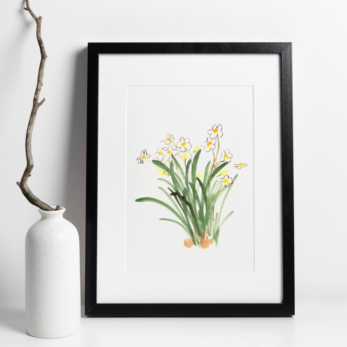 Daffodils Watercolor Botanical Flower Painting Spring Decor Poster - Image 2
