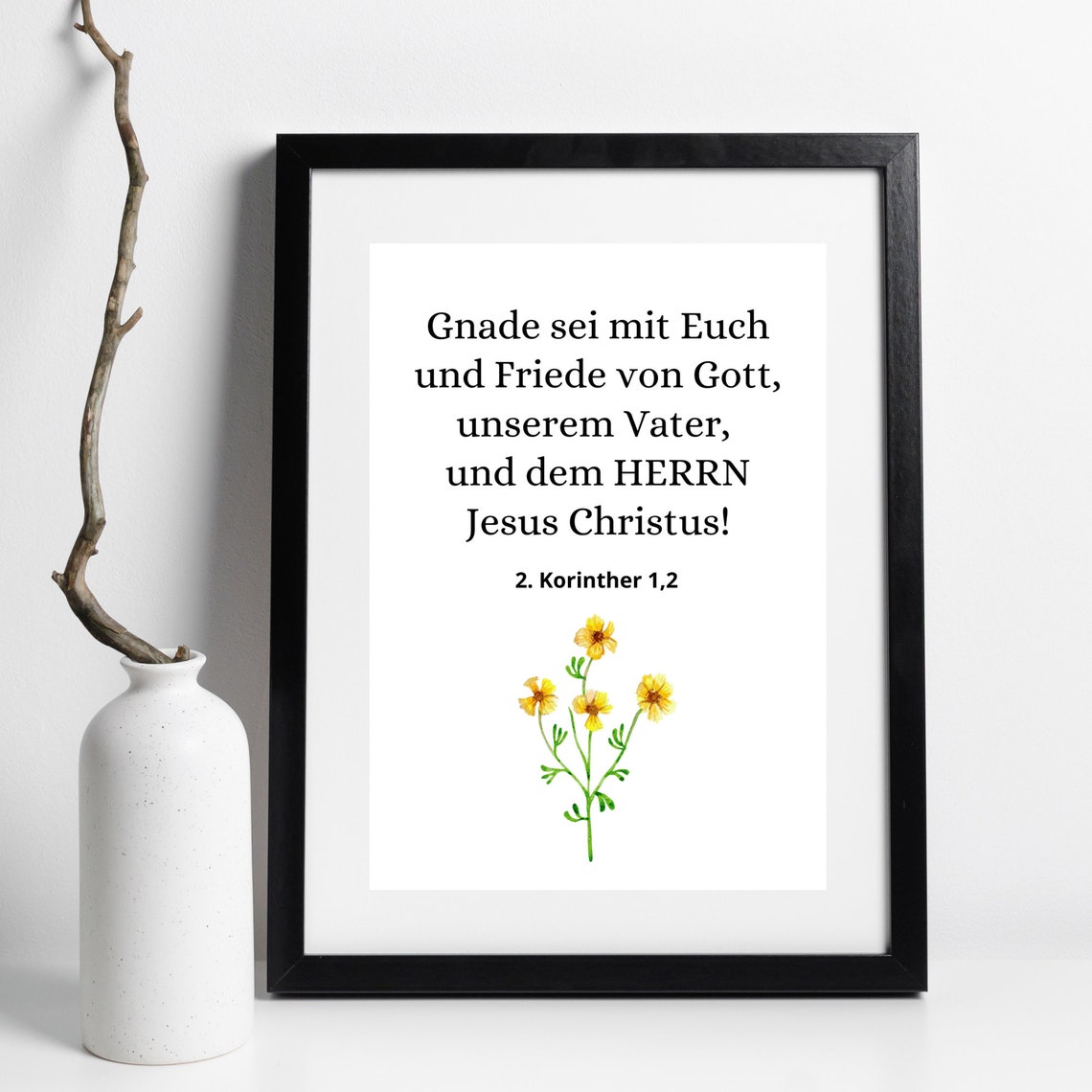 Din A4 Art Print Without Frame Bible Verse Psalm Corinthians Grace Be With You Peace Religion God Typography Image Poster Gift - Image 3
