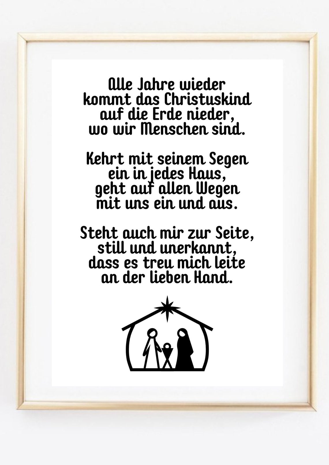 Alle Jahre Wieder Christmas Carol Nativity German Holiday Text Poster - Image 3