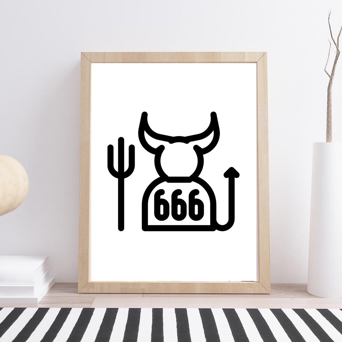 Lucifer Devil Satan Seal 666, Gothic Graphic Poster
