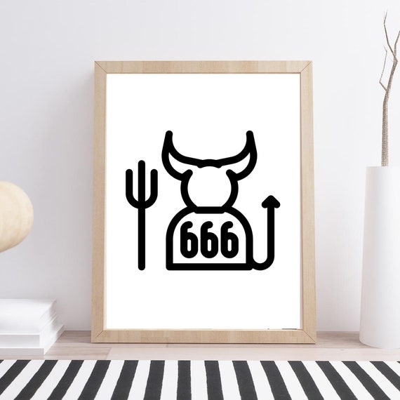 Lucifer Devil Satan Seal 666, Gothic Graphic Poster