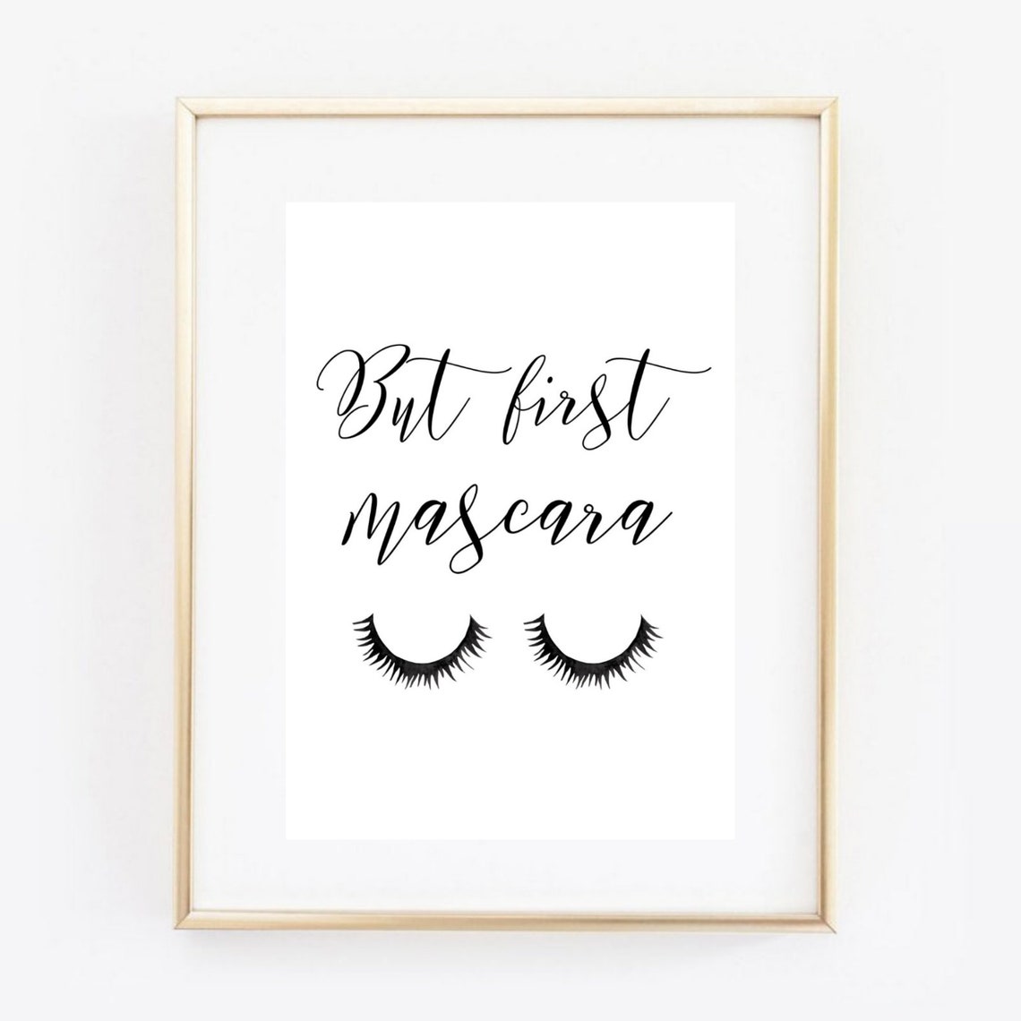 But First Mascara Script Eyelashes Beauty Salon Quote Wall Poster - Image 2