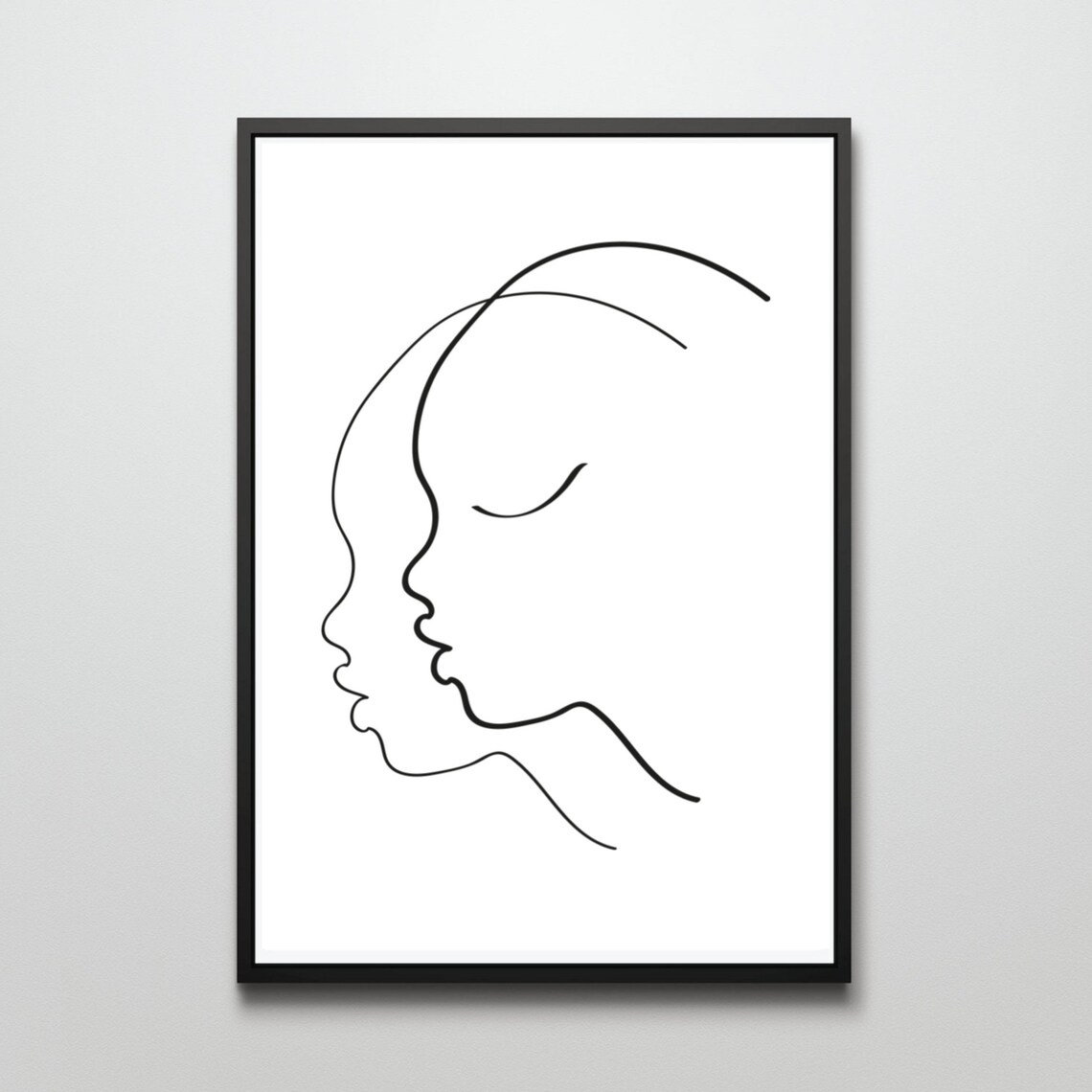 Minimalist Woman Profile Single Line Drawing Modern Abstract Art Poster - Image 2
