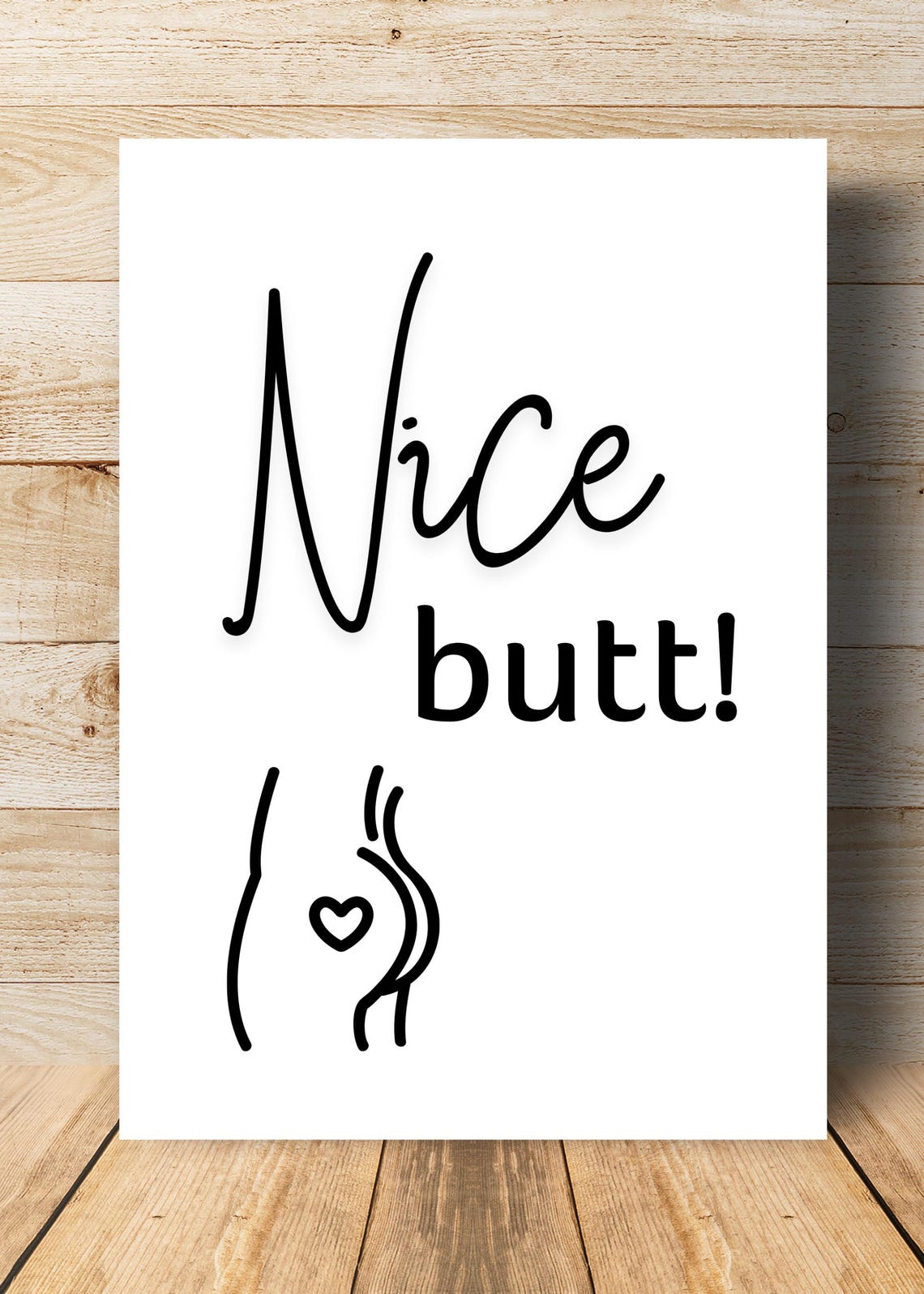 Nice Butt Funny Bathroom Quote Print Minimalist Guest WC Wall Poster - Image 3