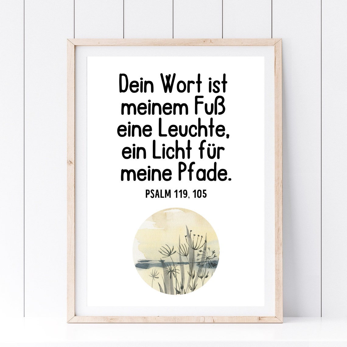 Din A4 Art Print Without Frame Bible Proverb Psalm A Light For My Paths Bible God Faith Baptism Confirmation Communion Birth Image