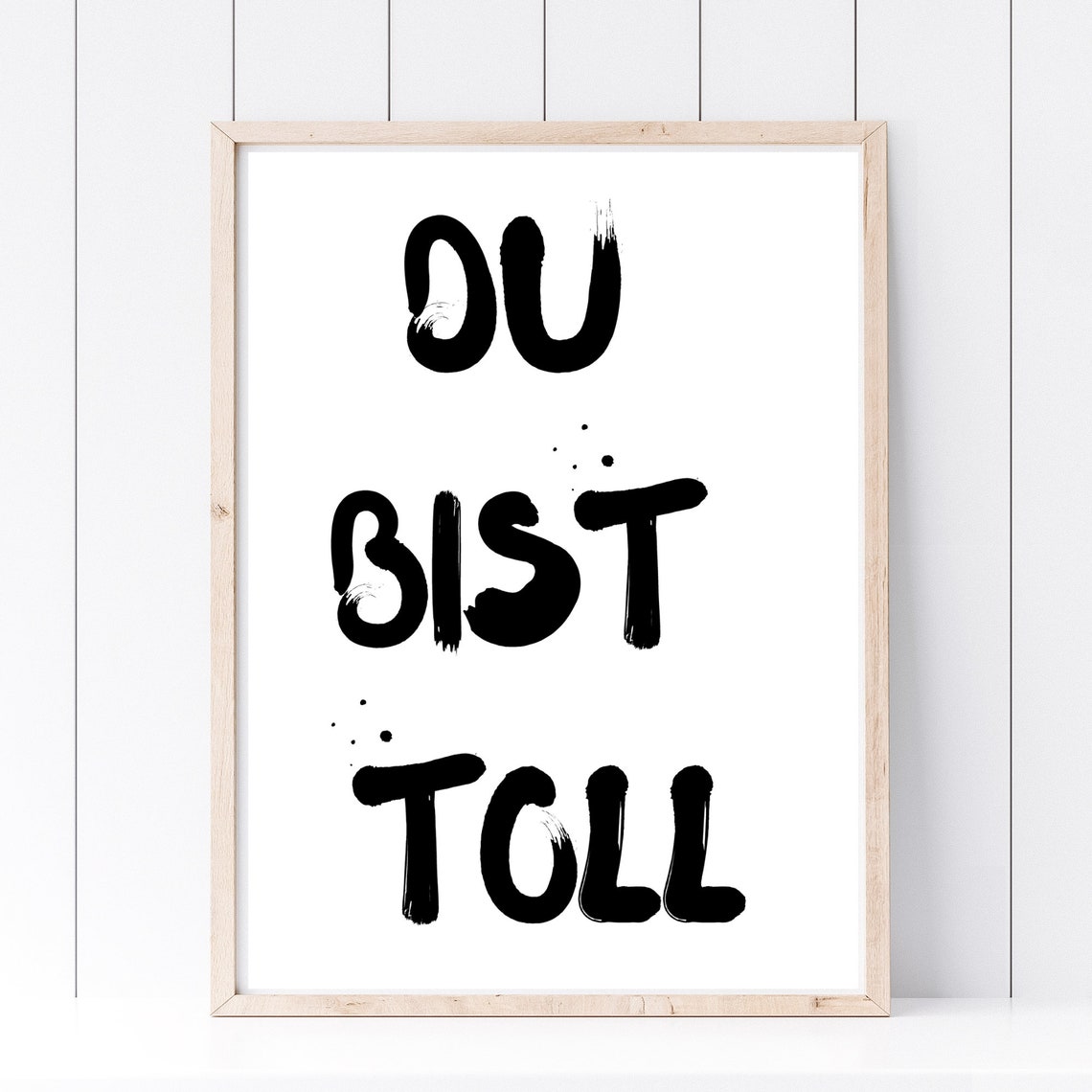 You Are Great Bold Brush Lettering German Motivation Quote Wall Art - Image 2
