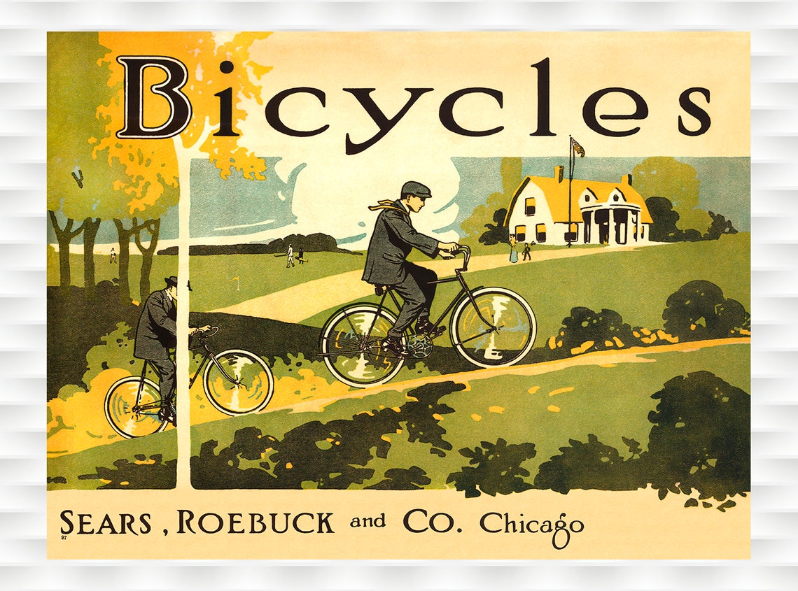 Sears Roebuck And Co Vintage Cycling Poster