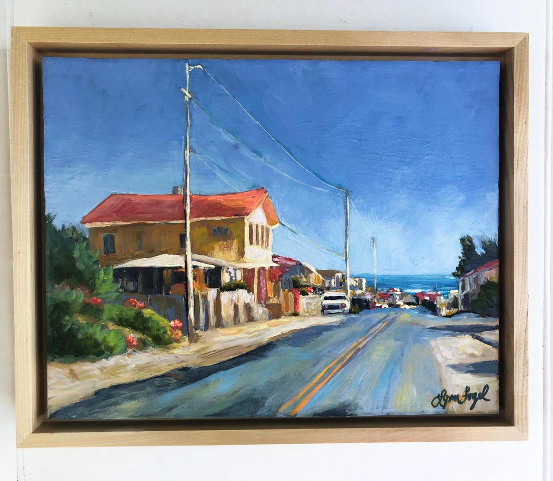San Clemente Beach Town Street Red Roof House Blue Ocean Poster