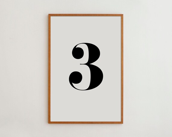 Number 3 Poster, Modern Nursery Decor