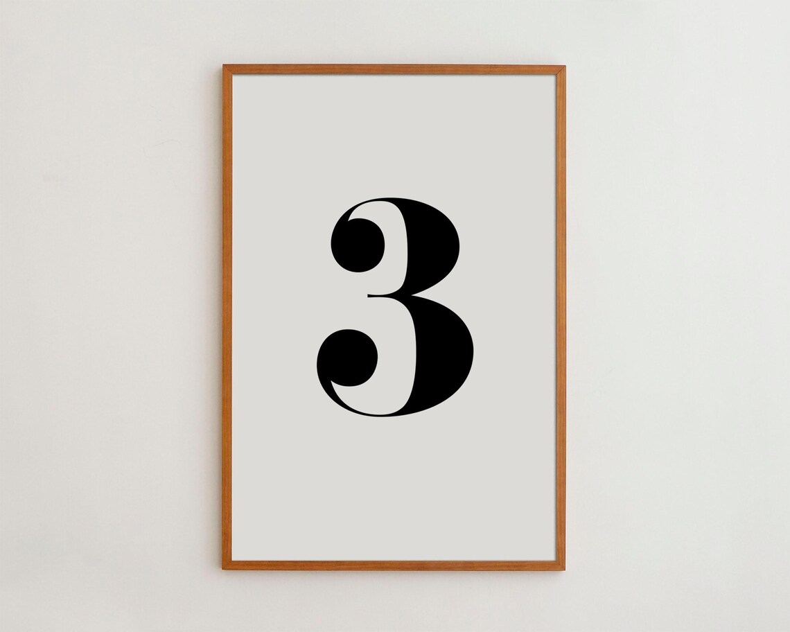 Number 3 Poster, Modern Nursery Decor