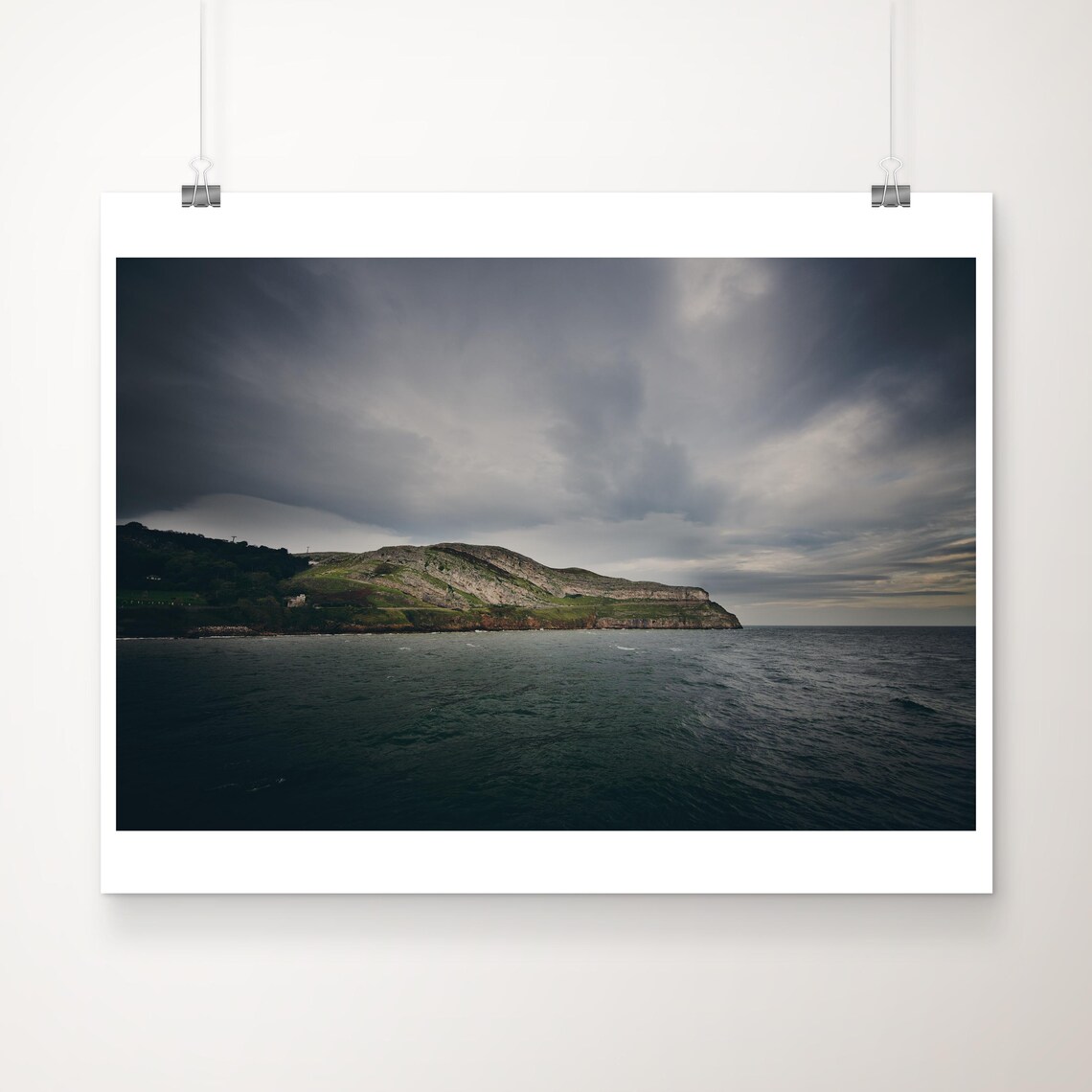 Llandudno Great Orme Wales Moody Irish Sea Seascape Art Poster
